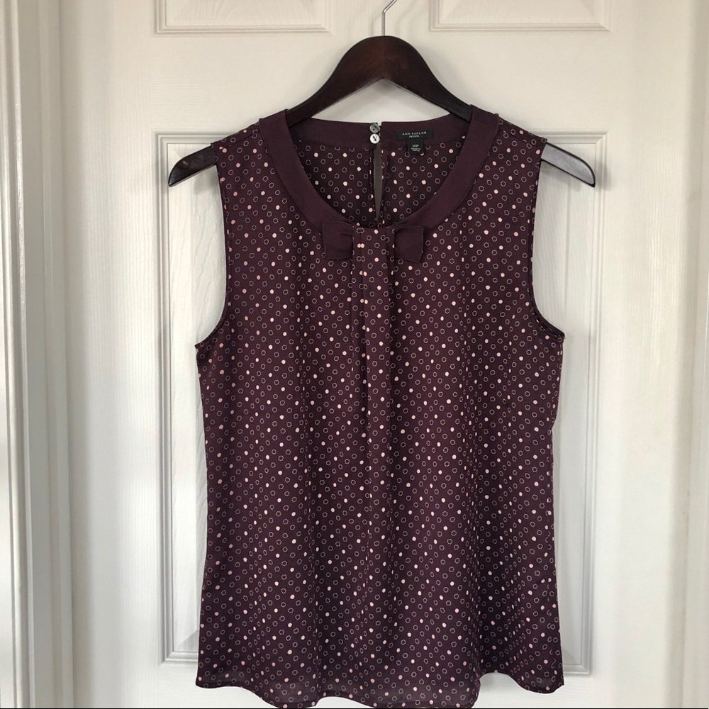 Ann Taylor Burgundy sleeveless blouse MP